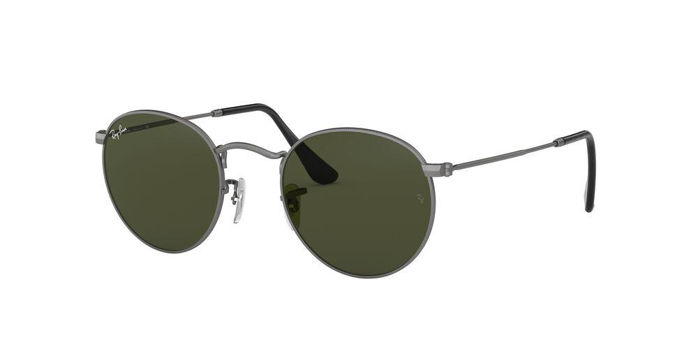 Ray-Ban Round Sunglasses Matte Gunmetal / G15 Green - Standard 