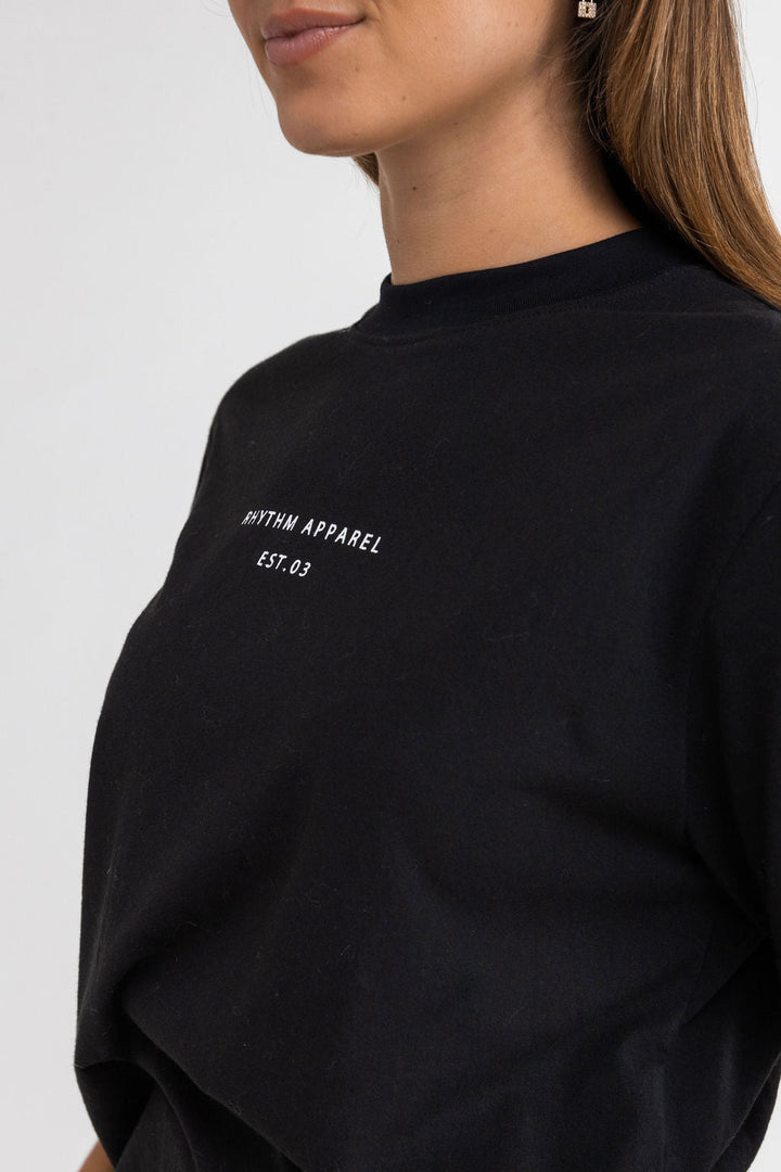 Rhythm Classic Brand Womens Tee Black 8 