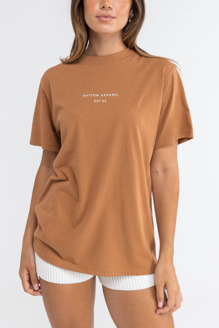 Rhythm Classic Brand Womens Tee Caramel 12 