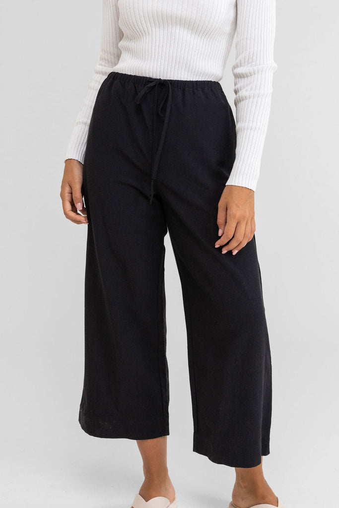 Rhythm Classic Drawstring Pants Black 8 