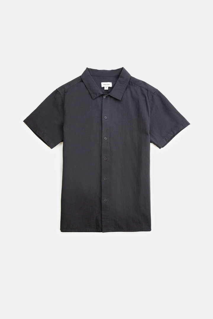 Rhythm Classic Linen Short Sleeve Shirt Vintage Black S 