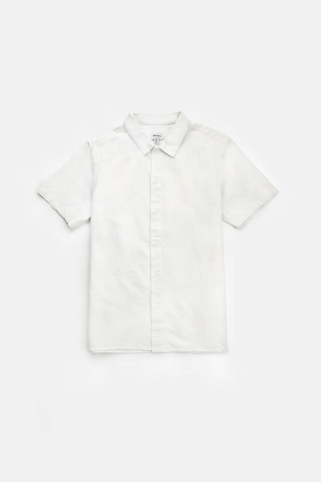 Rhythm Classic Linen Short Sleeve Shirt Vintage White XXL 