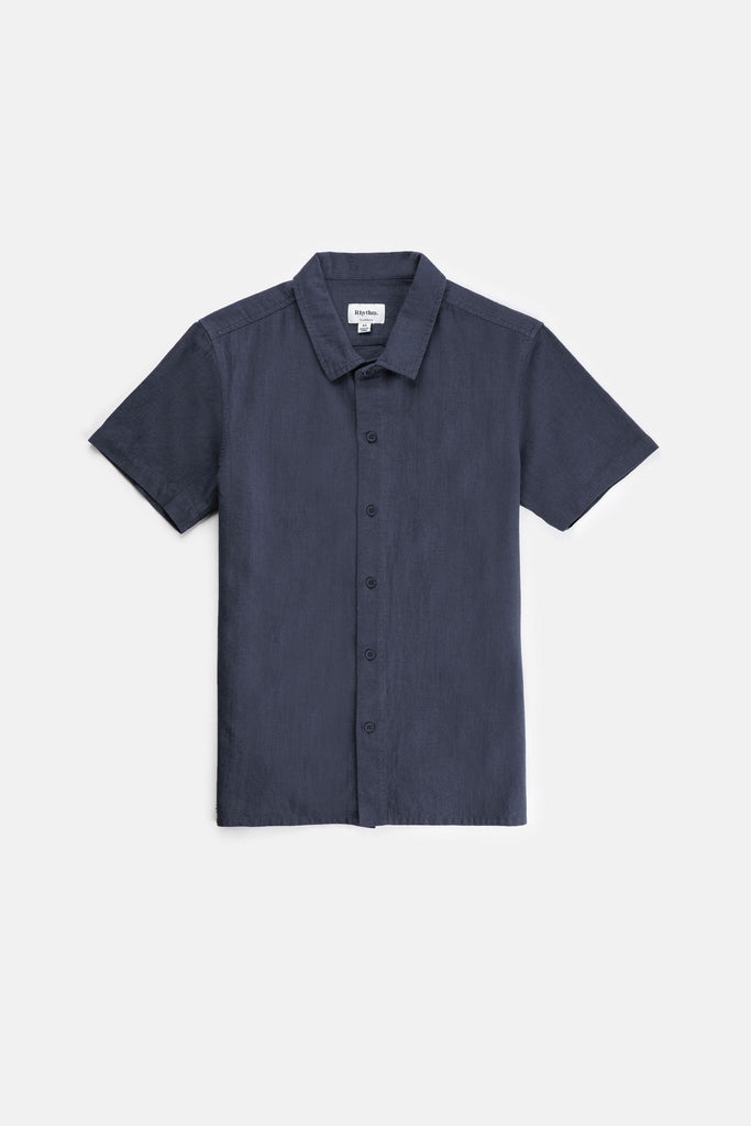 Rhythm Classic Linen Short Sleeve Shirt Worn Navy XL 