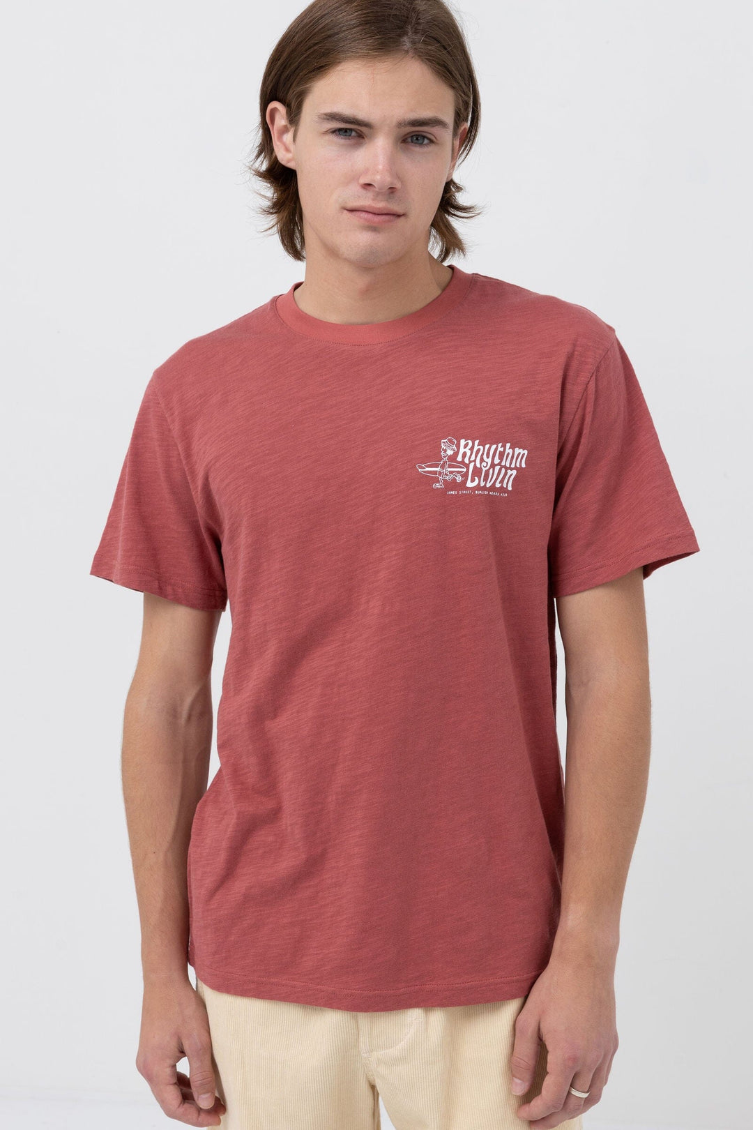 Rhythm Livin Slub T-Shirt Vintage Red S 