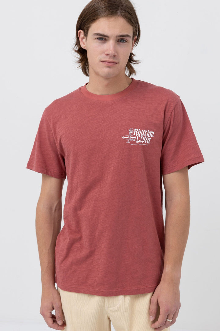 Rhythm Livin Slub T-Shirt Vintage Red S 