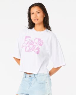 Rip Curl Check Heritage Crop Tee White XS 