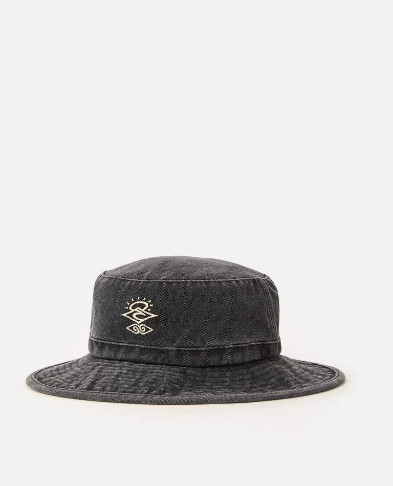 Rip Curl Searcher Mid Brim Bucket Hat Washed Black S / M 