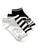 Roxy Womens Ankle Socks in grey logo, black logo and black/white stripes. All 78% Cotton. 