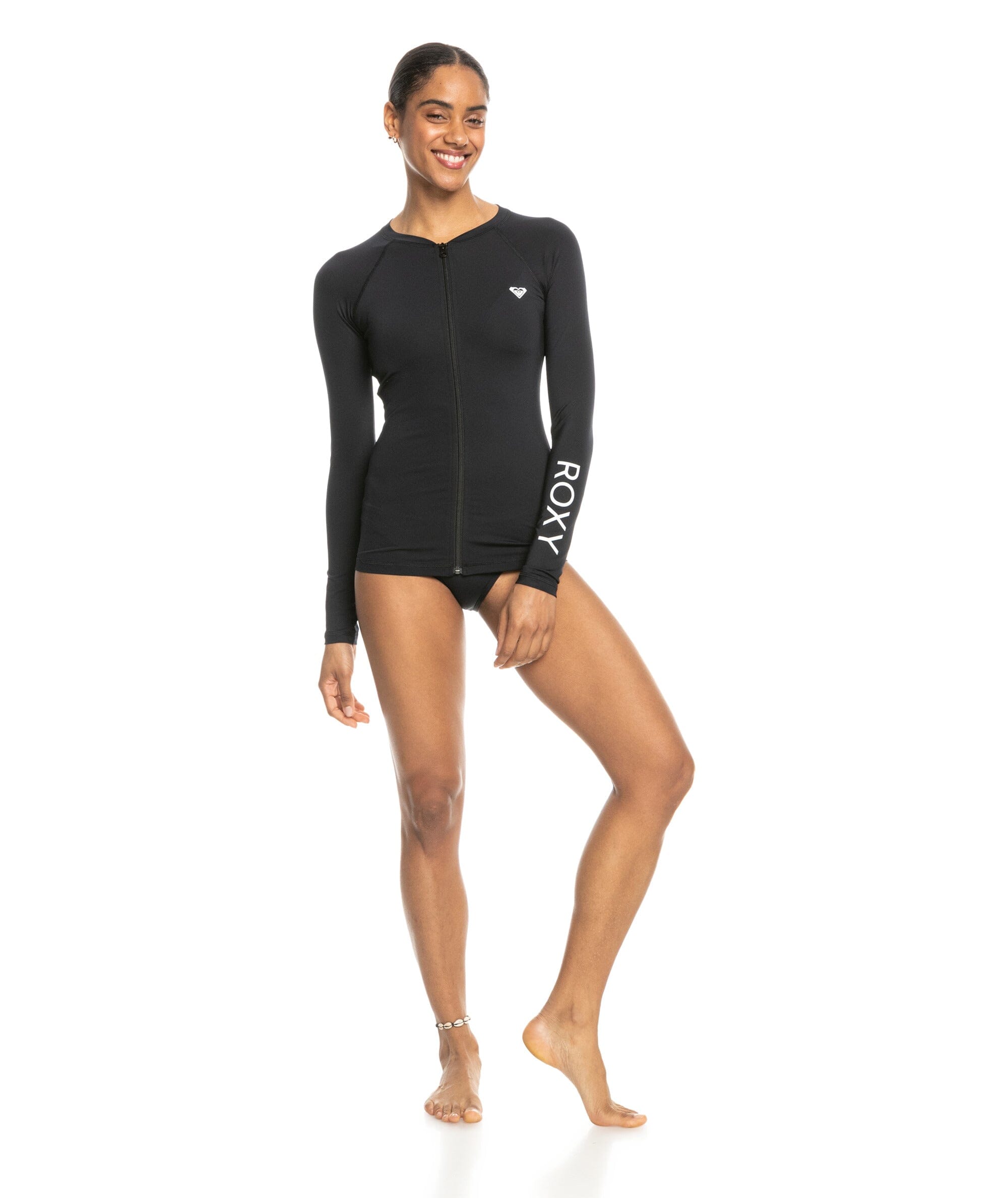 Roxy New Essentials Long Sleeve ZipUp Rash Vest BaseNZ