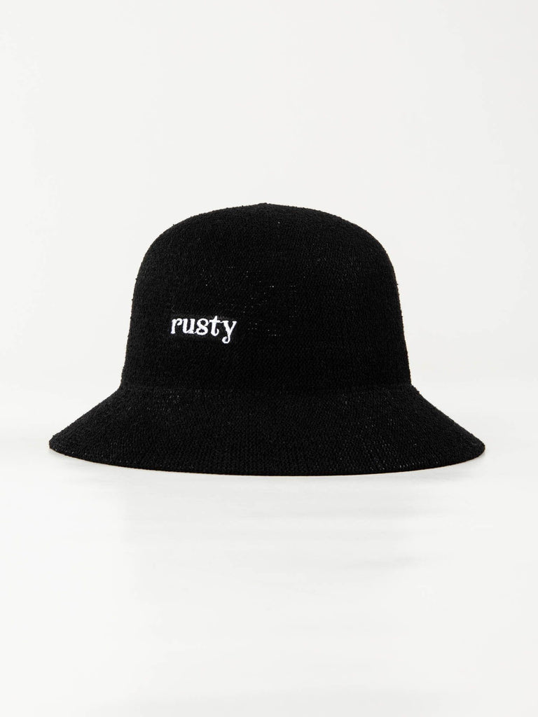 Rusty Bailey Bucket Hat features front embroidered script logo & crushable fabric. 