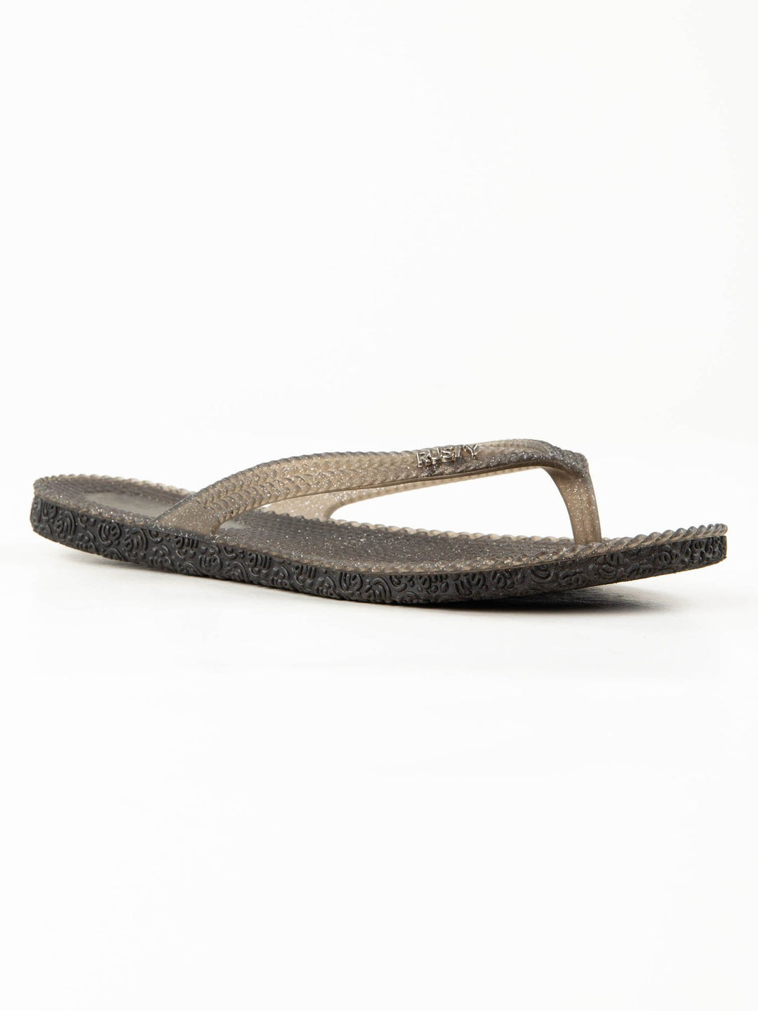 Rusty Blingin Jandal is a glitter jandal with textured jelly sole.