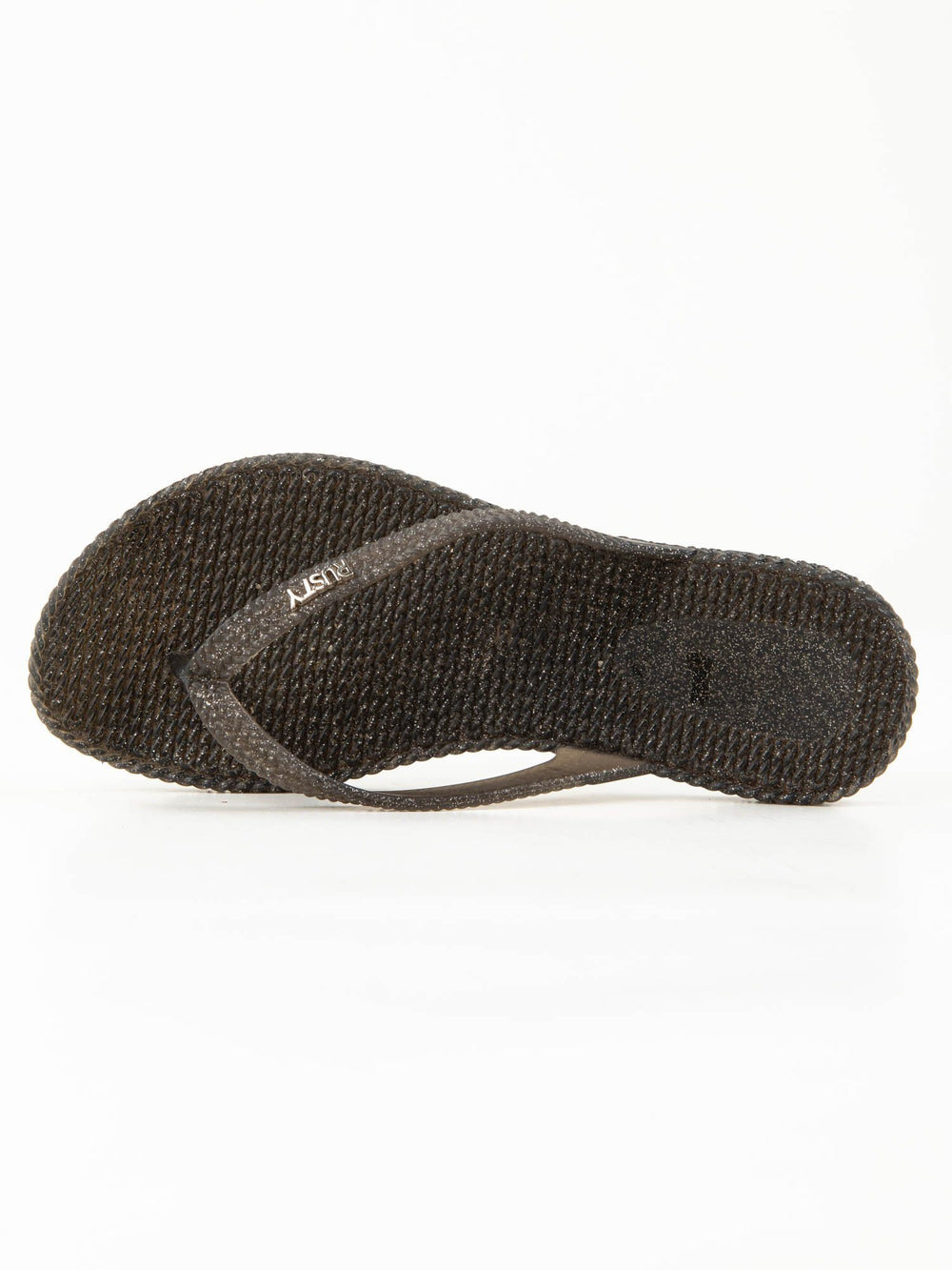 Rusty Blingin Jandal is a glitter jandal with textured jelly sole.
