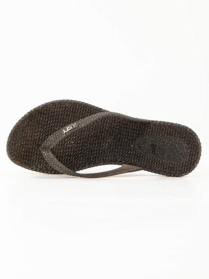 Rusty Blingin Jandal is a glitter jandal with textured jelly sole.