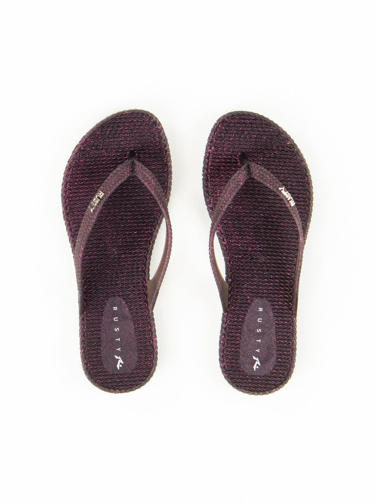 Rusty Blingin Jandal is a glitter jandal with textured jelly sole.