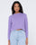 Rusty Everything You Need Crew Cable Knit Lavender S 