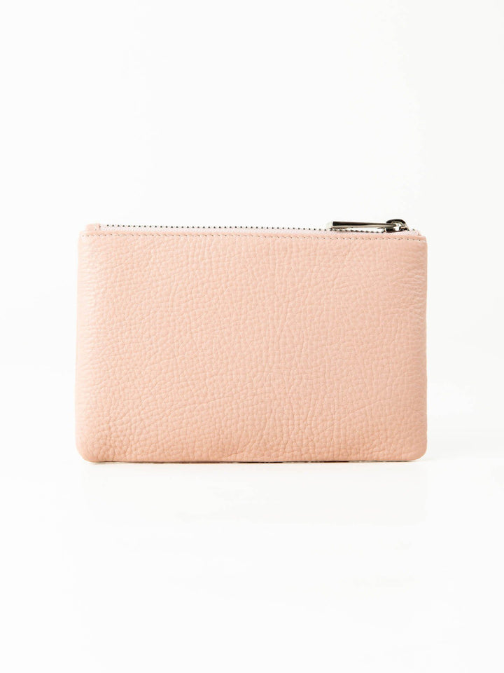 Rusty Grace Leather Pouch features RFID blocking & zip closure. 