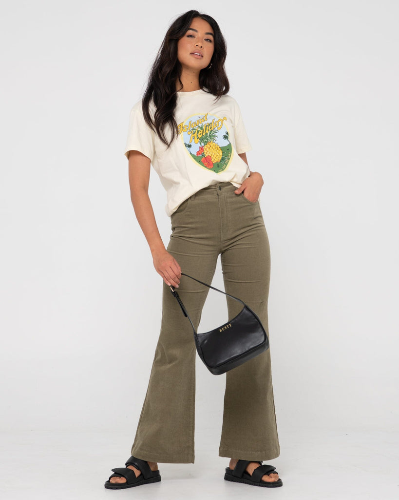 Rusty High Waisted Flare Cord Pant 