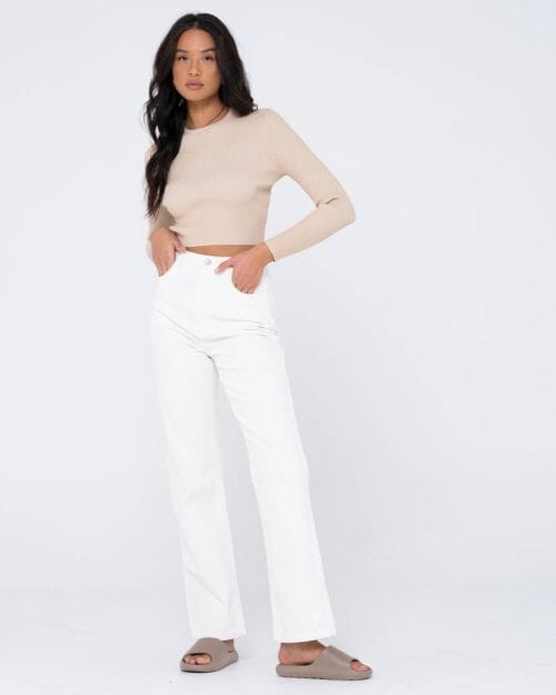 Rusty High Waisted Wide Straight Leg Pants 