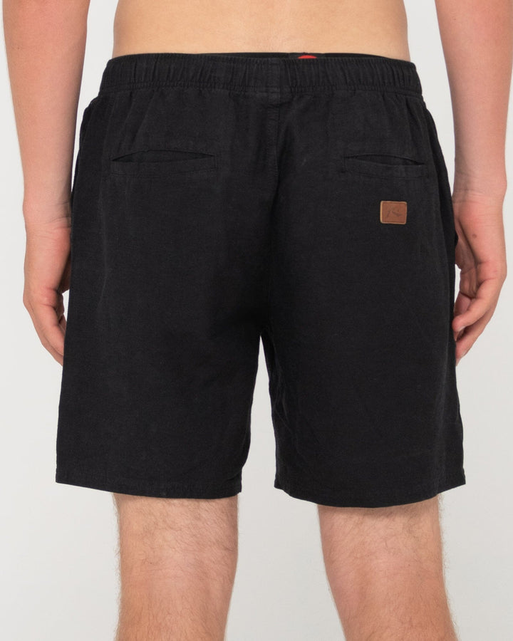 Rusty Overtone Linen 17" Youth Elastic Shorts 