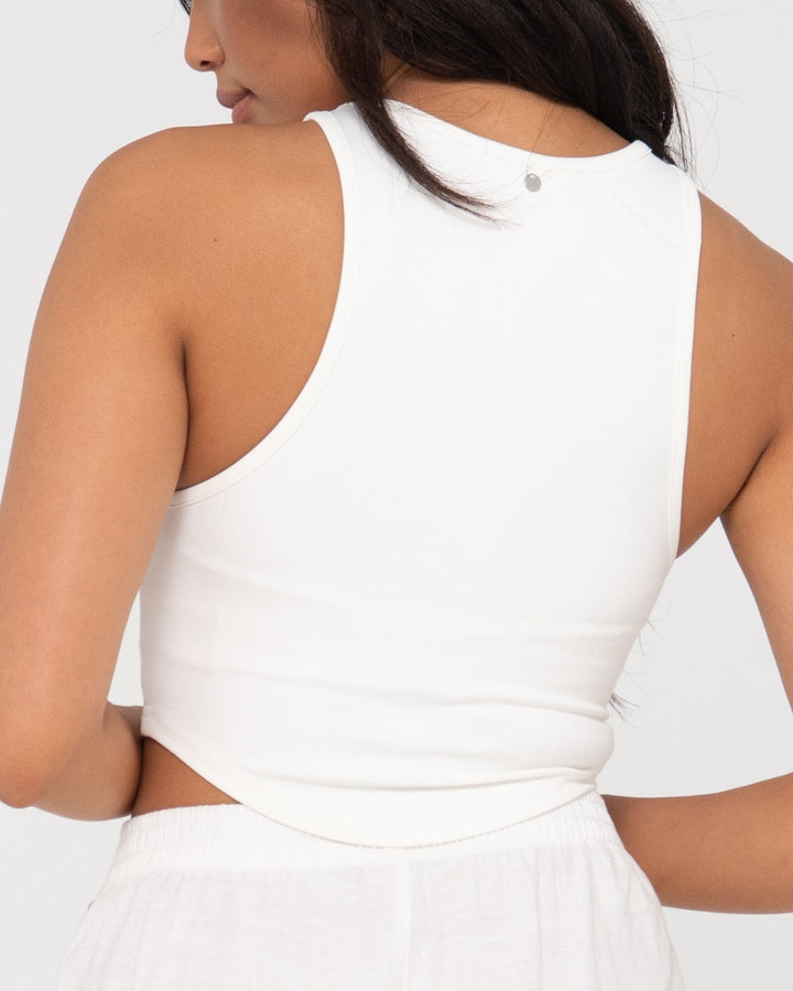 Rusty Vicky Curved Hem Crop Tank 