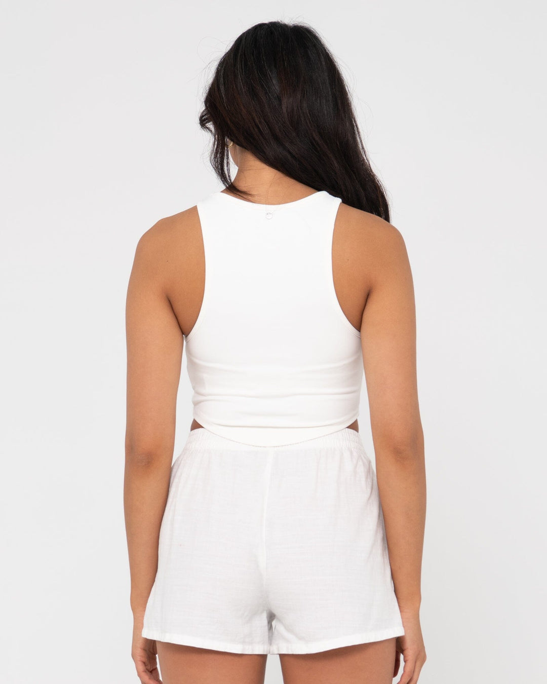 Rusty Vicky Curved Hem Crop Tank 