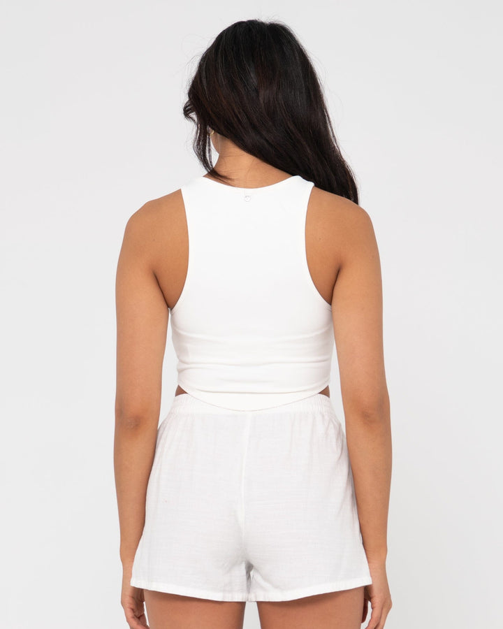 Rusty Vicky Curved Hem Crop Tank 