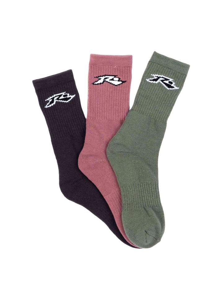 RUSTY WASH UP MID CALF 3 PACK SOCKS MULTI 1 OSFM 