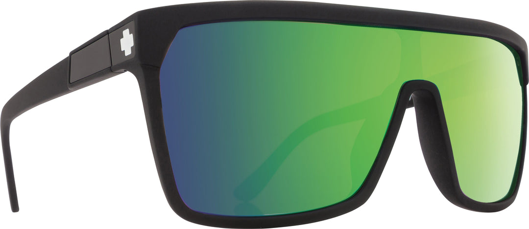 SPY FLYNN SUNGLASSES Matte Black/Happy Bronze w Green Spectra 