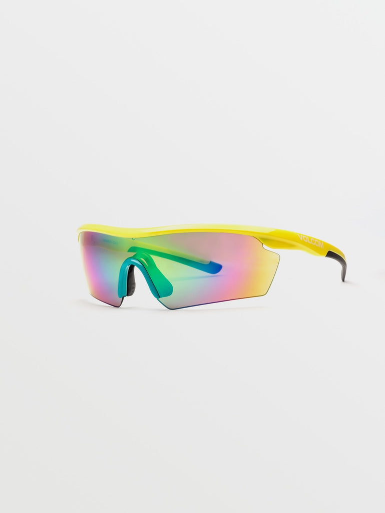 Volcom Download Sunglasses Gloss Yellow / Aqua / Rainbow Mirror 