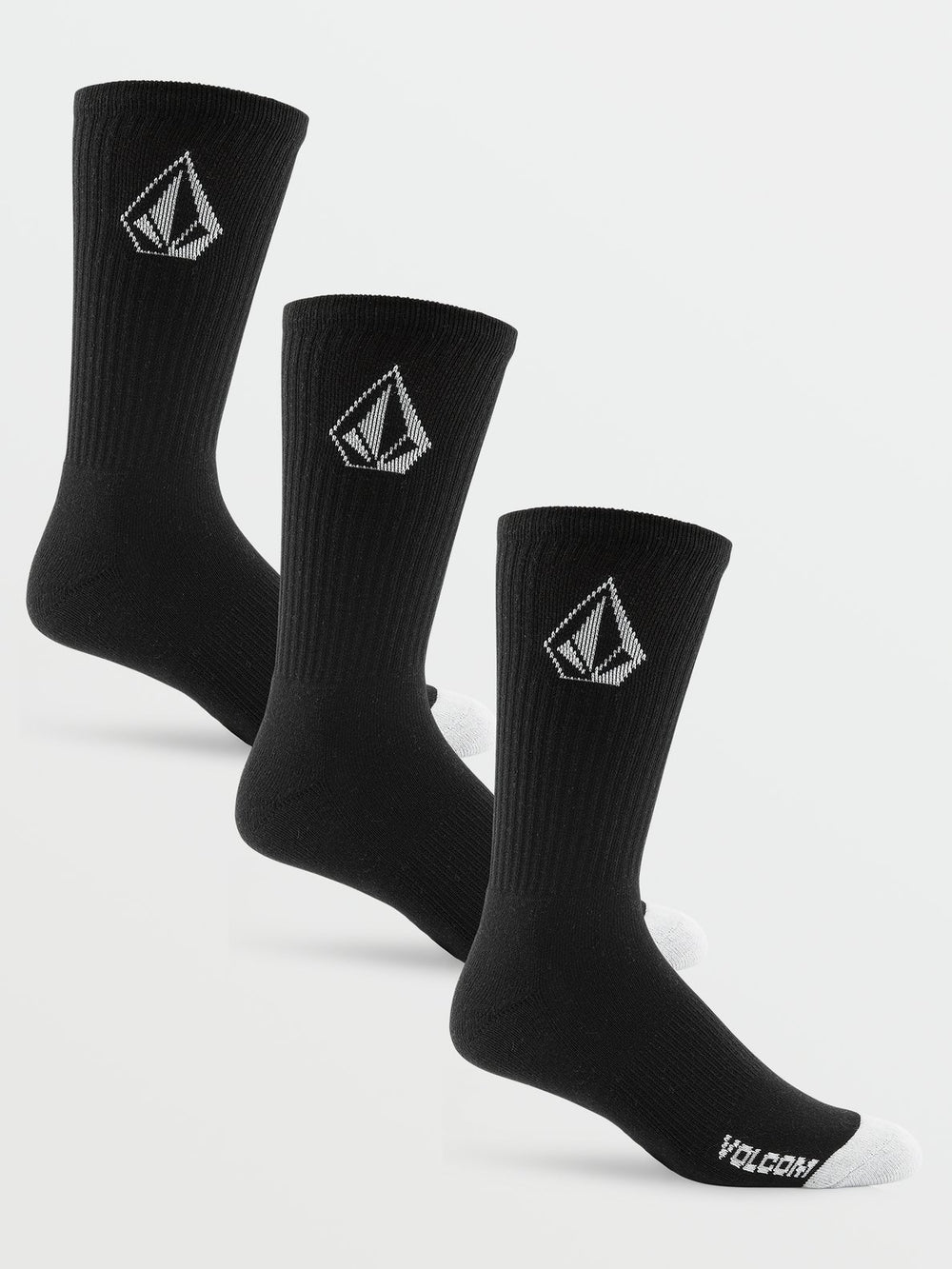 VOLCOM FULL STONE SOCKS 3PK BLACK OS 