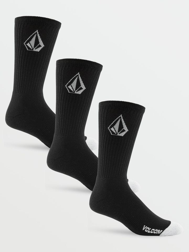 VOLCOM FULL STONE SOCKS 3PK BLACK OS 