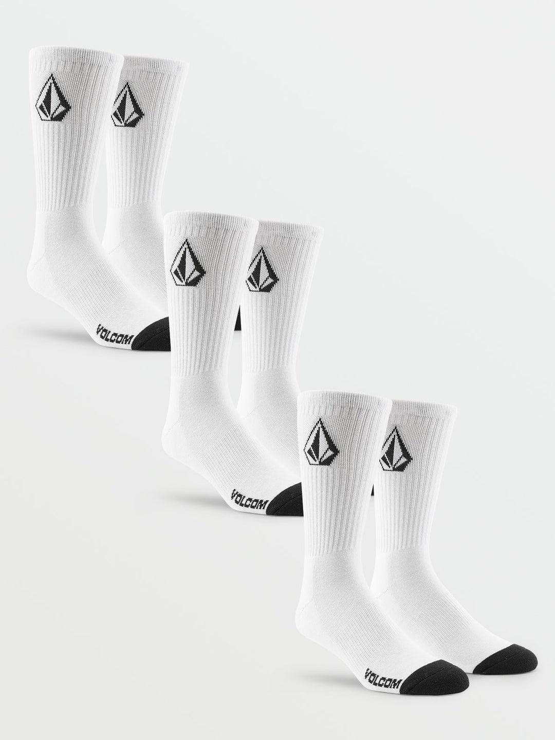 VOLCOM FULL STONE SOCKS 3PK WHITE OS 