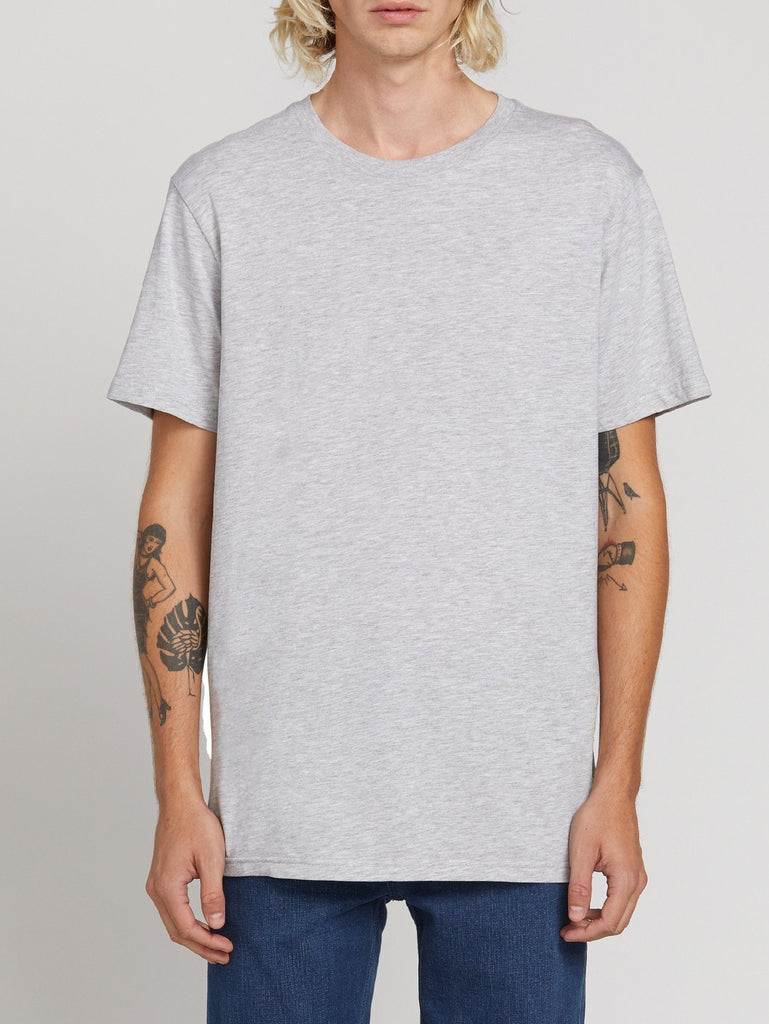 VOLCOM SOLID SHORT SLEEVE TEE GREY MARLE S 